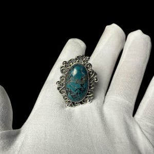 Natural Turquoise Gemstone, 925 Sterling Silver, Gemstone Ring, Statement Ring, Handmade Ring,Women Ring,Turquoise Silver Rings,Gift for Her