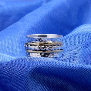 Spinner Ring, 925 Sterling Silver, Handmade Ring, Anxiety Ring, Meditation Ring, Fidget Ring, Silver Band Ring, Gift For Christmas
