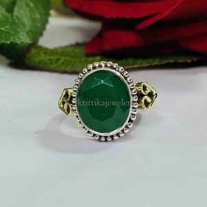 Emerald Ring, 925 Sterling Silver, Statement Ring, Natural Emerald Ring, Gemstone Ring, Handmade Ring, Silver Ring, Boho Ring, Gift For Her