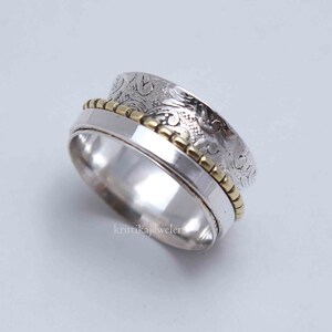 Spinner Ring, 925 Sterling Silber, Daumen Ring, Angst Ring, Silber Bandring, Fidget Ring, Meditation Ring, handgemachter Ring, Geschenk für sie
