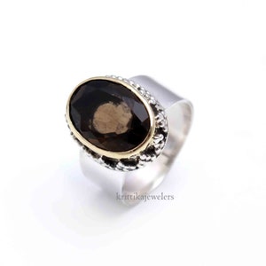 Smoky Quartz Ring,925 Sterling Silver Ring,Promise Ring,Natural Somky Quartz Silver Ring,Statement Ring,Handmade Ring,November Birthstone