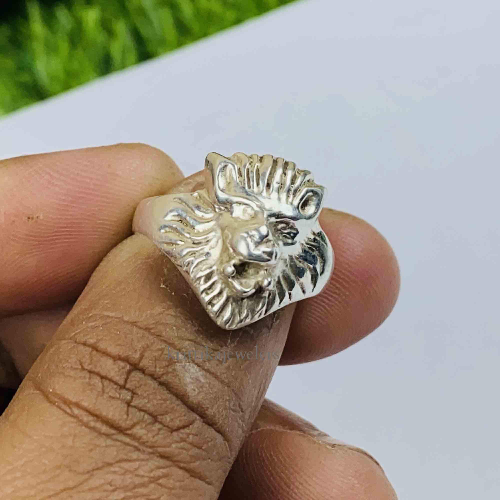 Cute Lion Shaped Animal Wrap Ring in Silver Sizes 7 to 9 | DOTOLY