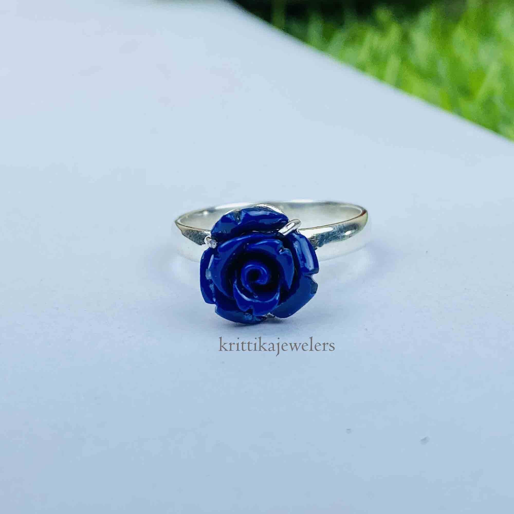 Amazon.com: RIJPEX S925 Sterling Silver Blue Rose Ladies