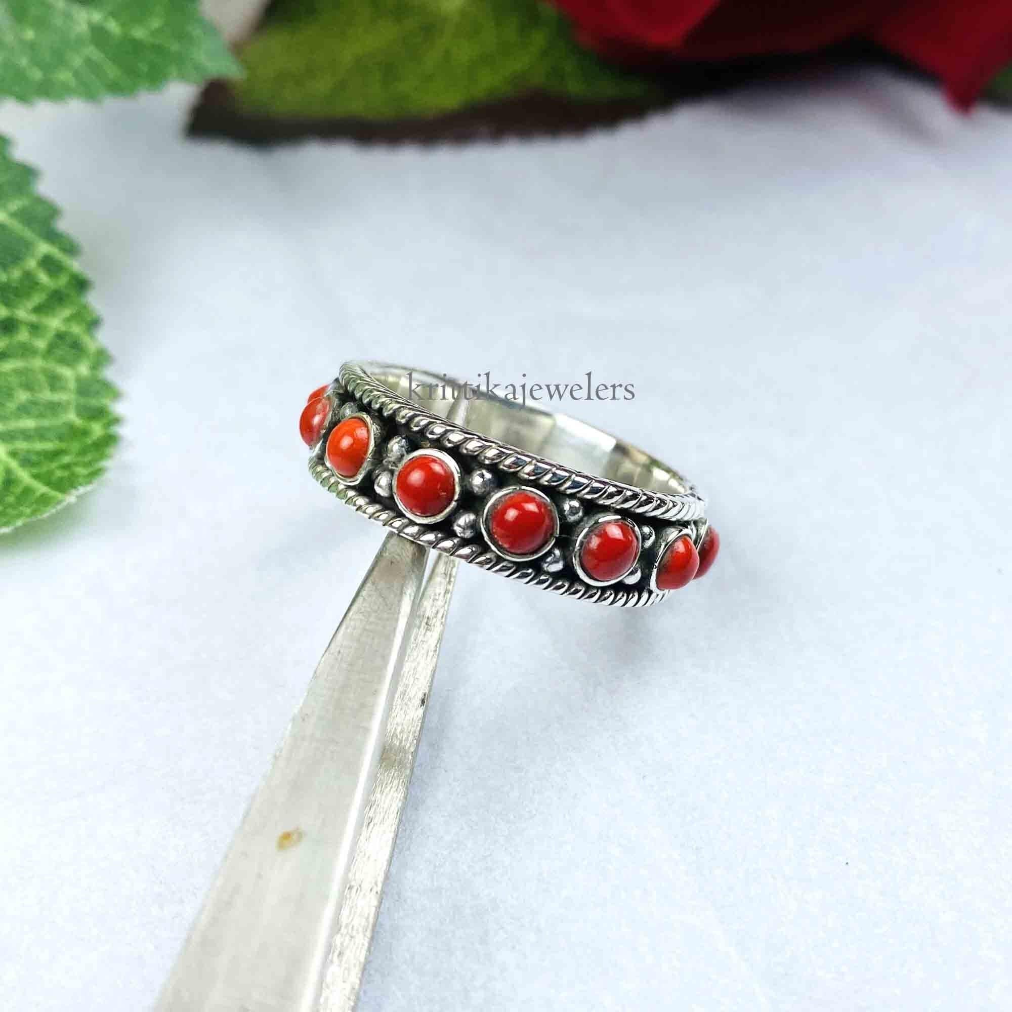 Navajo coral ring - Etsy 日本