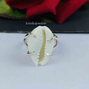 Cowrie Ring, Cowrie Shell Ring, 925 Sterling Ring, Cowrie Mermaid Ring, Seashell Ring, Statement Ring, Women Ring, Boho Ring, Gift For Her