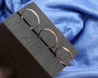 Anillos de plata 925: anillos minimalistas apilables, estilo bohemio hippie