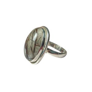 Natural Black Rutile Ring, 925 Sterling Silver, Statement Ring, Gemstone Silver Ring, Handmade Ring, Women Jewelry, Gift for Valentine