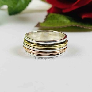 Spinner Ring, 925 Sterling Silver, Meditation Ring, Silver Band Ring, Fidget Ring, Anxiety Ring, Handmade Ring, Women Ring, Gift For Her