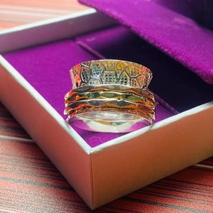 Sterling Silver Spinner Ring: Handmade Meditation Anxiety Fidget Ring