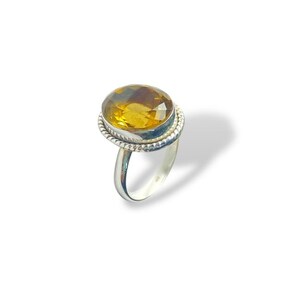 Natural Citrine Ring, 925 Sterling Silver, Statement Ring, Handmade Ring, Yellow Stone Ring, Women Jewelry, Gift for Her, Women Jewelry