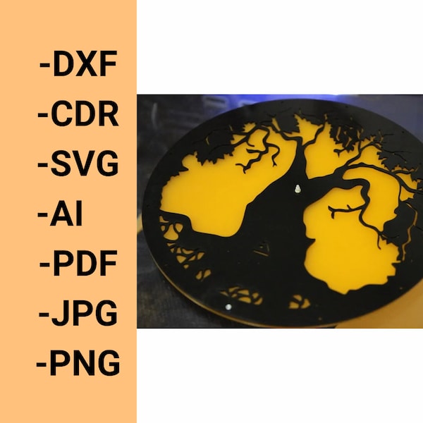 Acrylic Router Clock Template Etsy