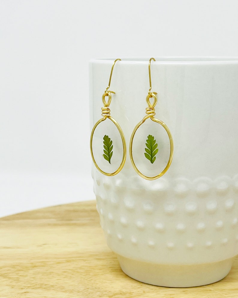 Fern Earrings in Ovals