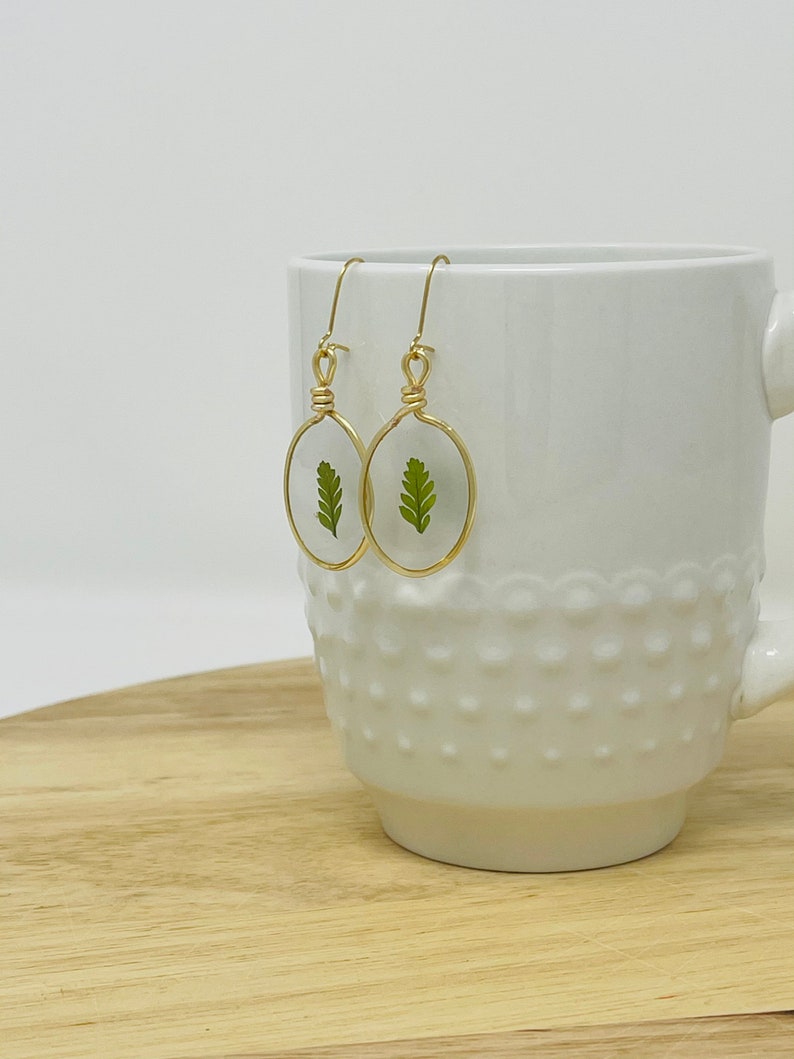 Fern Earrings in Ovals