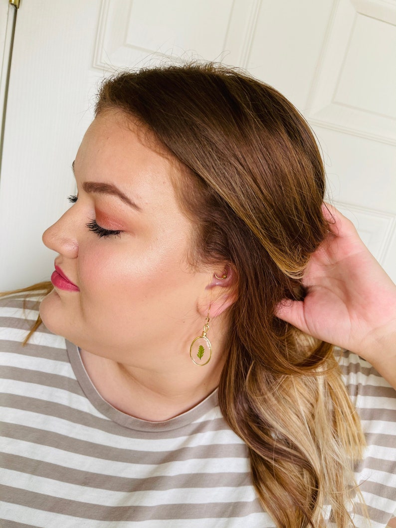 Fern Earrings in Ovals