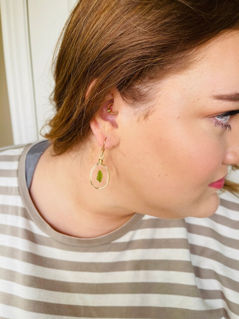 Fern Earrings in Ovals
