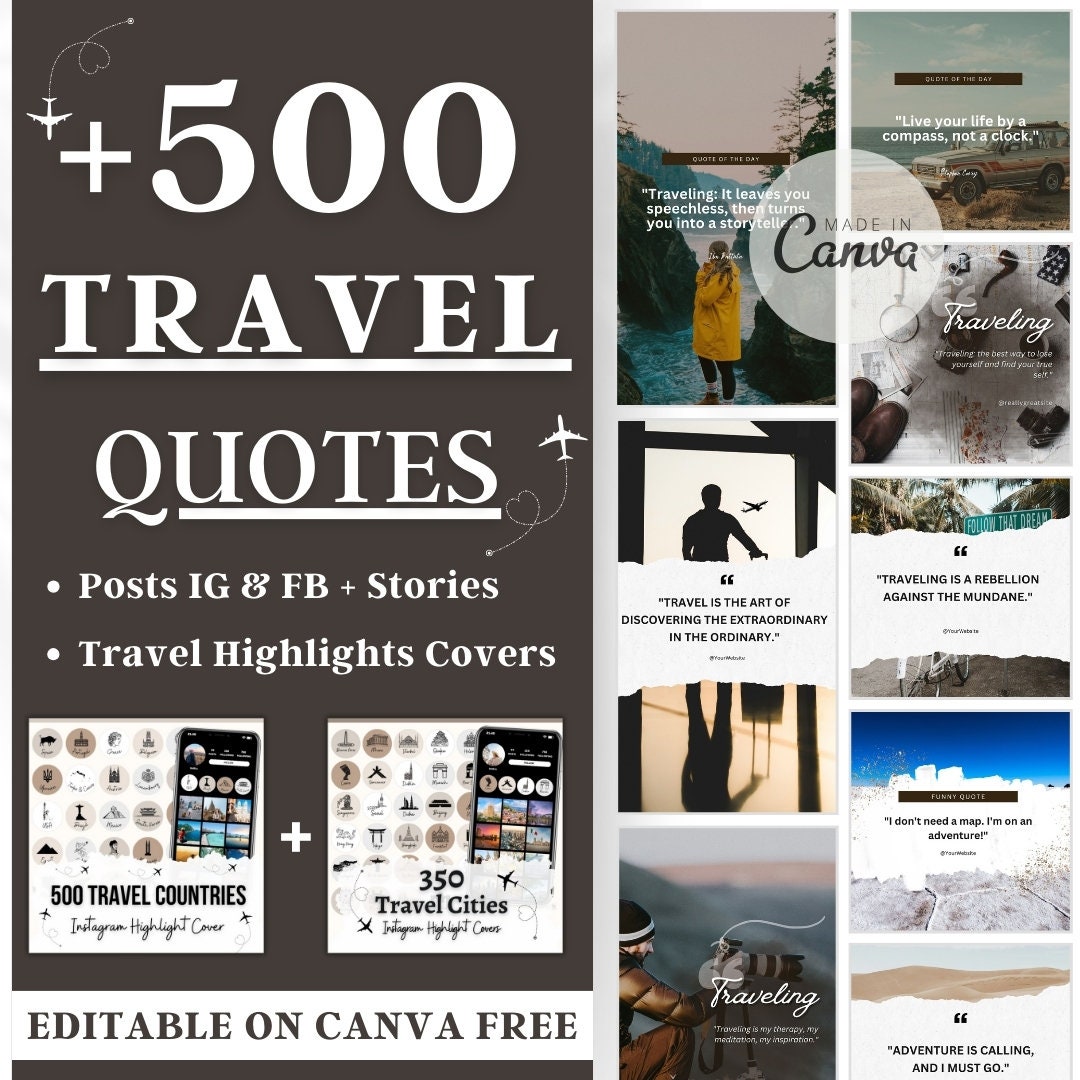 Travel Quotes Instagram Posts, Travel Agency Instagram, Travel