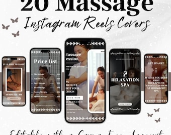 Modelli di rulli Instagram per massaggiatori: promozione spa (modificabili con Canva) (PDF)