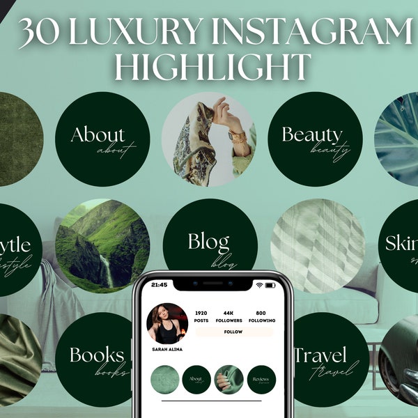 Luxury instagram highlight covers green LUXURY Instagram story Luxury highlight Covers green luxury cover for instagram stories