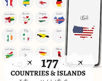 Map Flag Highlights Cover, Travel Blog Highlights, Travel Story Highlight Covers, Travel Story Icons, Country Flag Story Cover, Flags icons