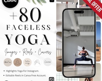 Faceless Yoga Reels: Instagram Video Templates (Editable Canva)