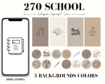 School Instagram Highlight Covers: Neutral Icon Set (Digital Download)
