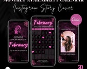 Hair Salon Instagram Calendar Template: Pink Neon Appointments (PDF)