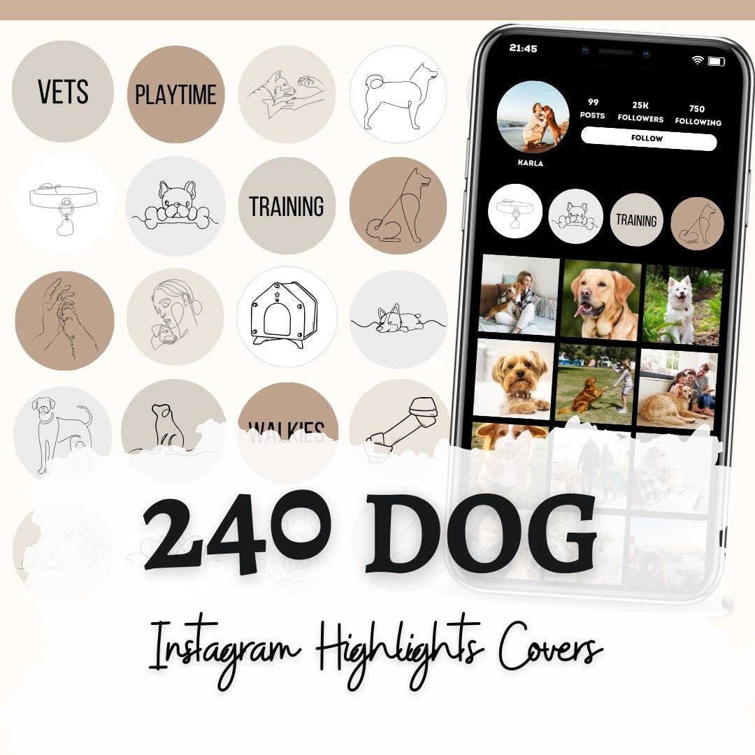 Hund Instagram Highlight Covers neutral Hund Blogger instagram Highlight Covers Hunde Icons Story für instagram