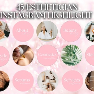 Schoonheidsspecialiste Instagram Highlight Covers | Huidverzorging Instagram-sjabloon | Pictogrammen voor verhaalhoogtepunten | Hoogtepunten van Spa Instagram, luxe schoonheidsspecialiste