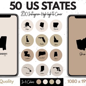 USA Maps Highlight Instagram USA Staaten Maps Icons USA Blogger Highlight Cover Neutal us Staaten Highlight Cover für Instagram USA Story ig