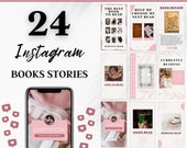 Bookstagram Story Templates: Minimalist Pink Instagram Stories (Digital Download)