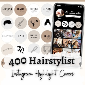 Hairstylist Instagram Highlight Covers met Letters, Hair Salon highlights cover, Hair Care highlights icons, Beauty Salon Highlights