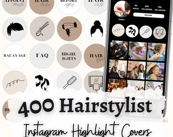 Portadas destacadas de Instagram para peluqueros: Iconos de peluquería (descarga digital)
