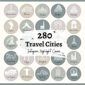 70 Neutral Sage Tone Cities Highlights |  Sage Tone Travel Stories IG | Travel Instagram Highlight Covers | Travel cities Highlight Covers