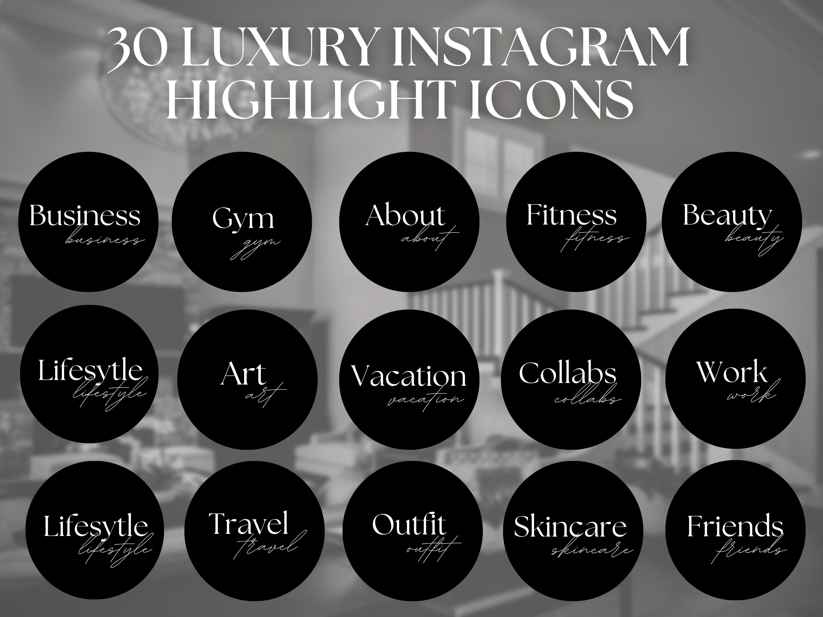 Luxury social media covers | LUXURY Instagram story highlight Covers | Black aesthetic Instagram highlight covers| Canva IG Highlight icons