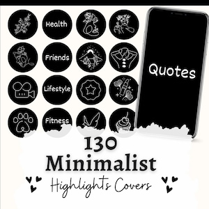 Boho Instagram Highlight Cover Icons Copertine evidenziate Line Art, Copertine evidenziate in bianco e nero, Copertine evidenziate nere, Copertine Line Art