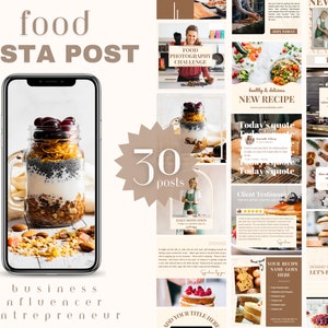 Food Instagram Posts template foodie blogger posts instagram  food neutral posts template Branding