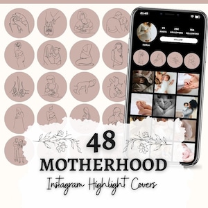 Motherhood Instagram Highlight Covers, Minimalist Line Art, Mom Blogger Icons, Mom Life  Highlight Covers, Baby & Pregnancy Story covers