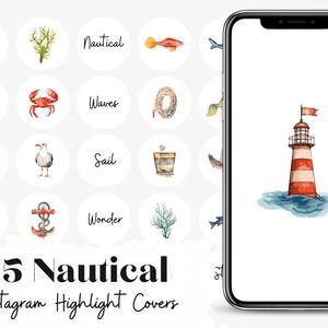 Nautical Instagram Highlight  Nautical Instagram Story Highlight Covers Nautical Blogger icons for instagram