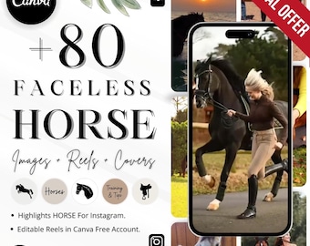 Equestrian Faceless Horse Reels: Instagram Video Templates (Canva Editable)