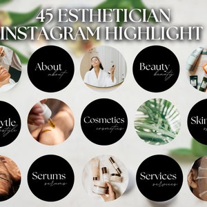 Schoonheidsspecialiste Instagram Highlight Covers | Huidverzorging Instagram-sjabloon | Pictogrammen voor het markeren van verhalen | Spa Instagram-hoogtepunten, luxe schoonheidsspecialiste