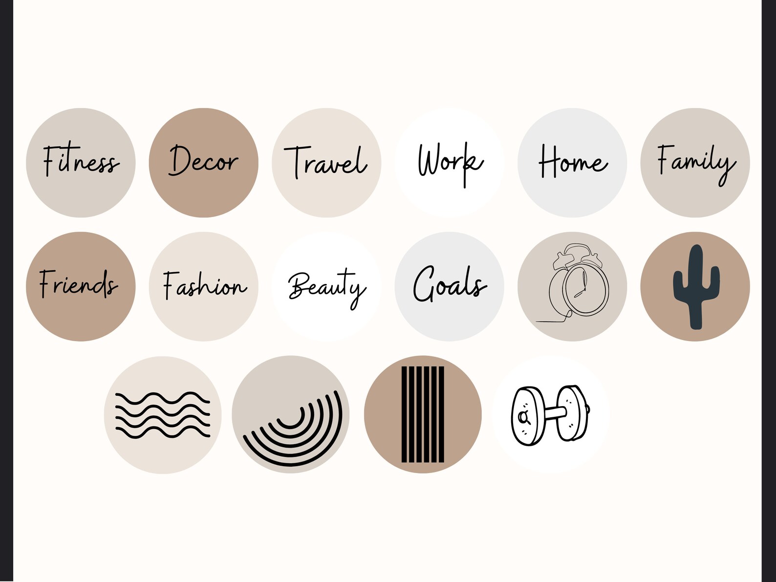Line Art Highlight Boho Instagram , Boho Highlight Icons, Neutral Boho ...