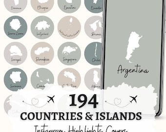 Icone country in tonalità salvia neutra / Copertine con momenti salienti delle storie di Instagram (download digitale)