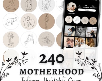 Motherhood Instagram Highlight Covers: 240 Mom Life Icons (Digital Download)