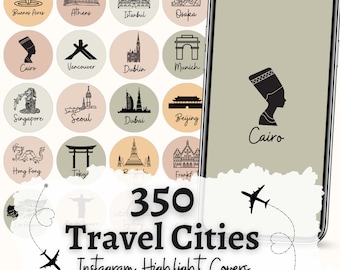 City Travel Instagram Highlight Covers | Blogger Story Icons (Digital Download)