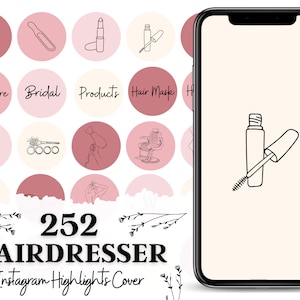 Salon beauty highlight pink salon instagram cover salon typography icons salon illustrations salon for instagram salon stories