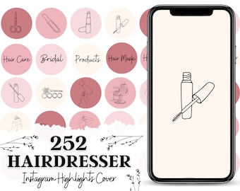 Salon Instagram Highlight Covers: Pink Beauty Icons (PNG Digital Download)
