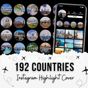 Traveler Highlight Icons, Travel Blog, Instagram Travel Highlight Covers,  Countries, Instagram Story Highlight Icon, Travel Influencer