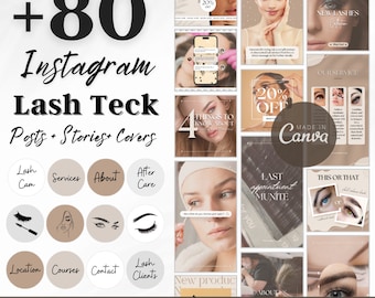 Modelli Instagram per Lash Technician: post neutri, storie e copertine in evidenza (download digitale)