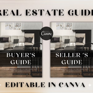 Real Estate Buyer and Seller Guide, Realtor Buyer Packet & Seller Packet, Home Buyer Guide, Canva, Real Estate Marketing Template Bundle