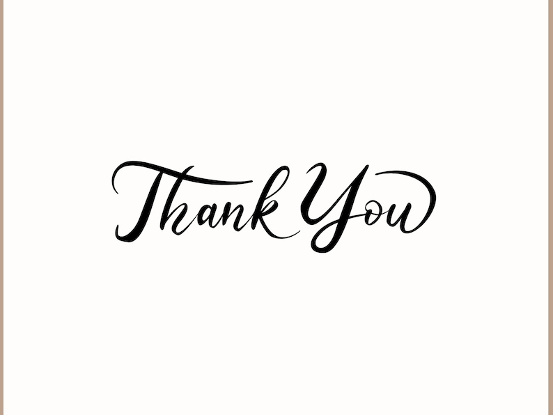 May include: A handwritten thank you message in black cursive script on a white background.